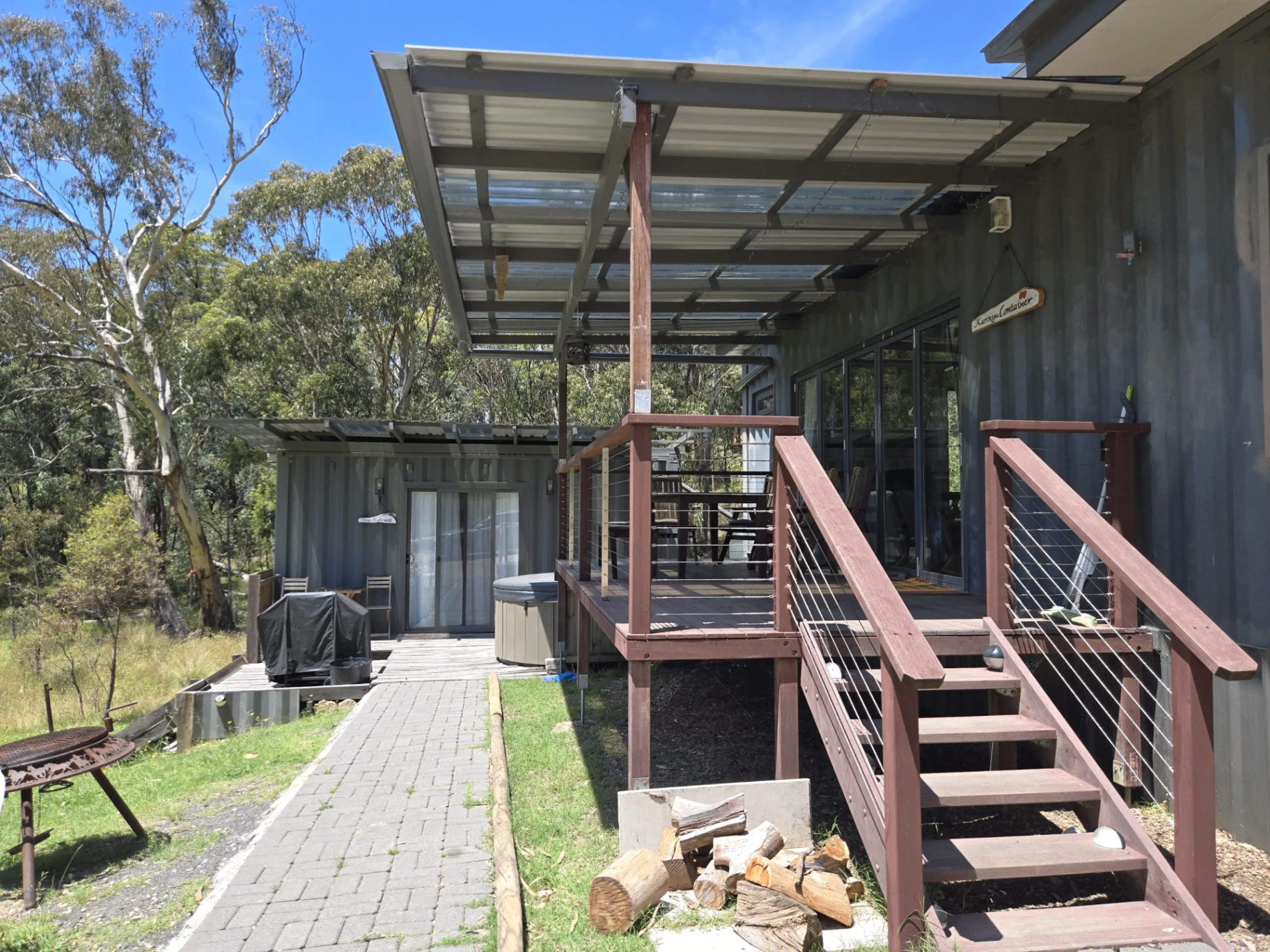 Karinya Container Home exterior with deck